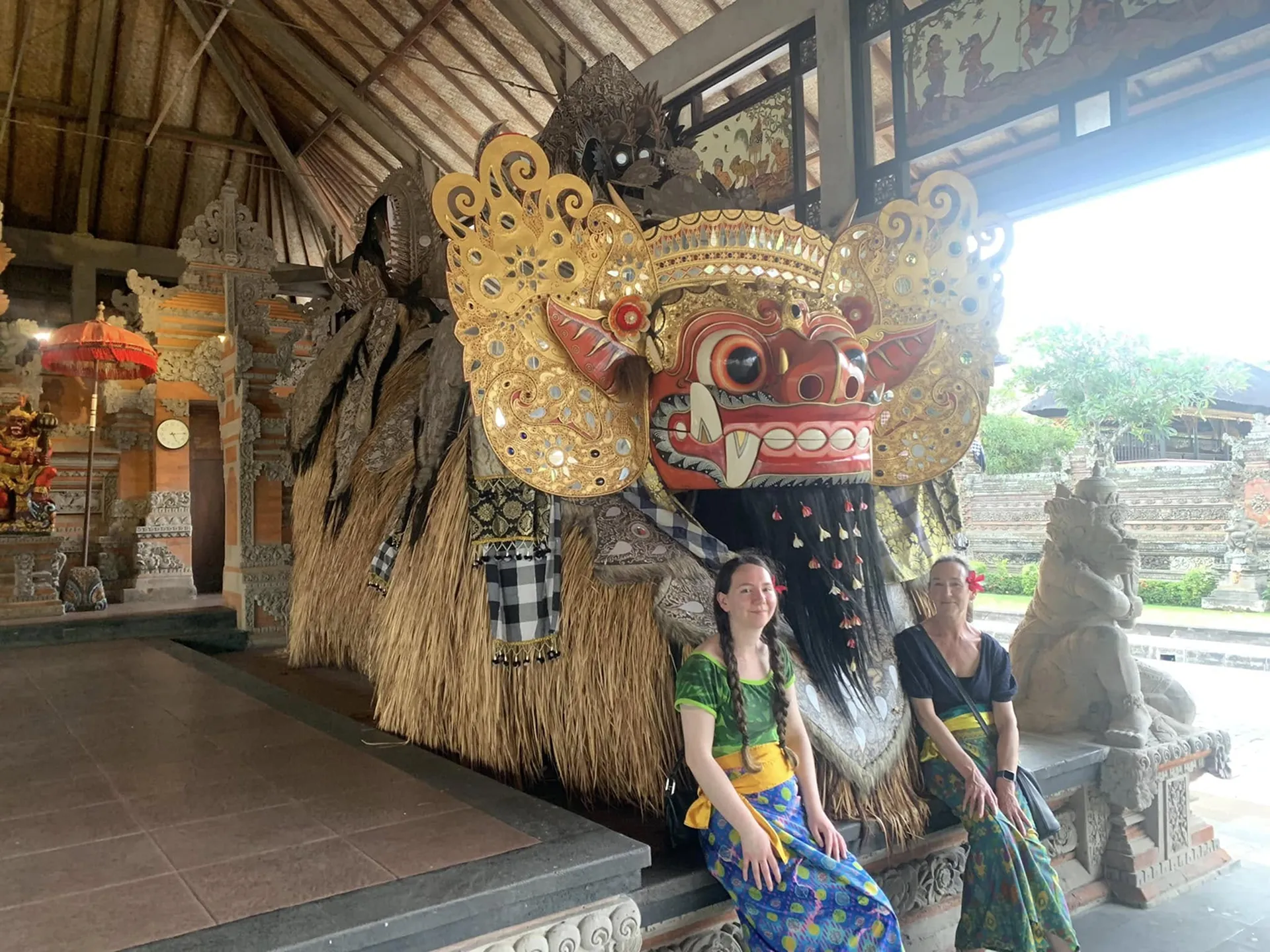 True Blue Bali Trip Barong Dance statue at Batuan Temple